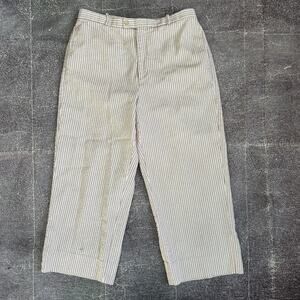 Women's Vintage 80s Barry Bricken Candy Cane Stripe White Red Slacks Pants Sz 12